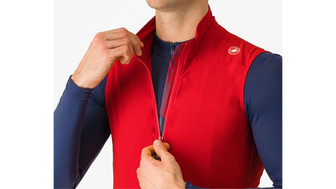 Chaleco Cortaviento Castelli Espresso Vest Rich Rojo