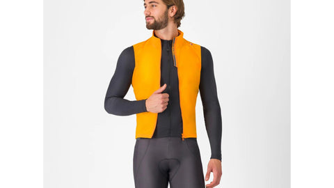 Chaleco Cortaviento Castelli Espresso Vest Vivid Naranja